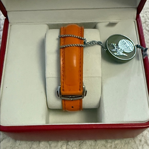 Omega Watch with Vibrant Orange Strap and Black Dial - Picture 3 of 16